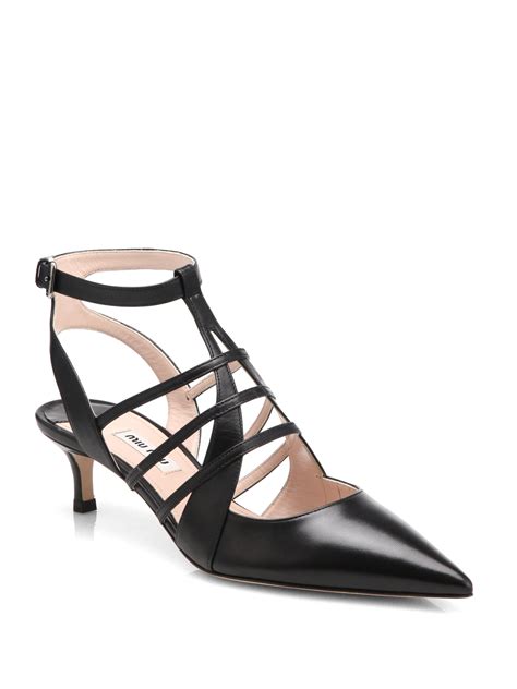 miu miu black kitten heels|Miu Miu Show Kitten Heel Slingback Pump (Women) .